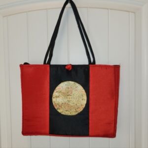 Elegant Red and Black Oriental Tote Bag